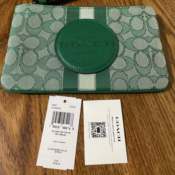 Coach Dempsey Large Corner Zip Wristlet - Picture 7 of 13